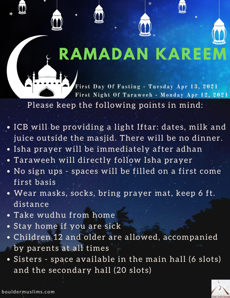 Ramadan Kareem – ICB – Islamic Center of Boulder